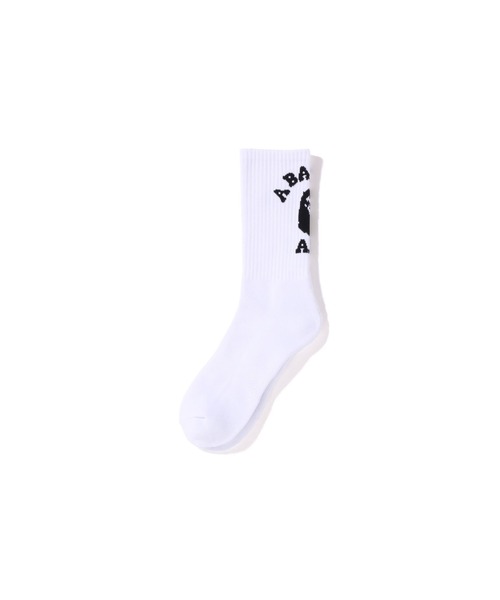 A BATHING APE（アベイシングエイプ）の「WEB限定/COLLEGE SOCKS M BAPEC（ソックス/靴下・メンズ・ホワイト/ブラック/グレー/ベージュ/サックスブルー・MEDIUM/LARGE）」の6枚目の写真