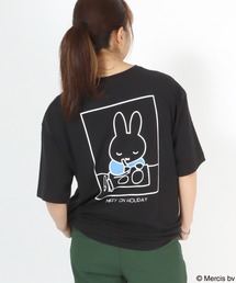 miffy(ミッフィー)キャラクターバックプリントTシャツ/半袖ビッグシルエットT