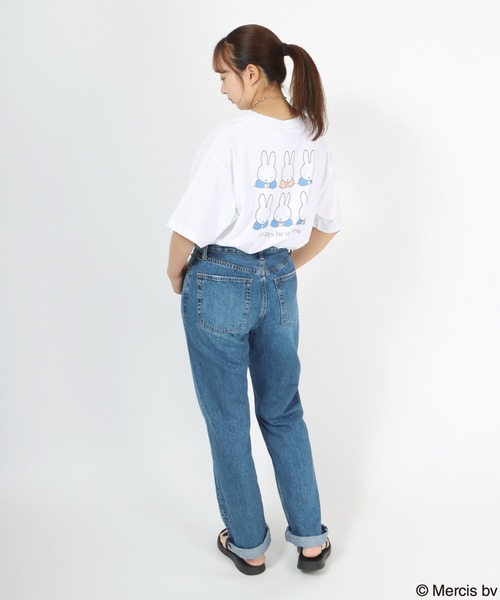 Miffy（ ミッフィー）の「miffy（ミッフィー）キャラクターバックプリントTシャツ/半袖ビッグシルエットT（Tシャツ/カットソー・レディース・ホワイト/ブラック/ホワイト系その他/ブラック系その他・S/M/L）」の21枚目の写真