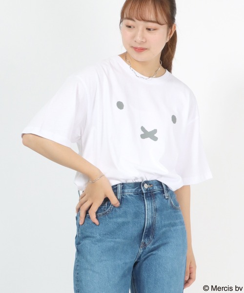 Miffy（ ミッフィー）の「miffy（ミッフィー）キャラクターバックプリントTシャツ/半袖ビッグシルエットT（Tシャツ/カットソー・レディース・ホワイト/ブラック/ホワイト系その他/ブラック系その他・S/M/L）」の20枚目の写真