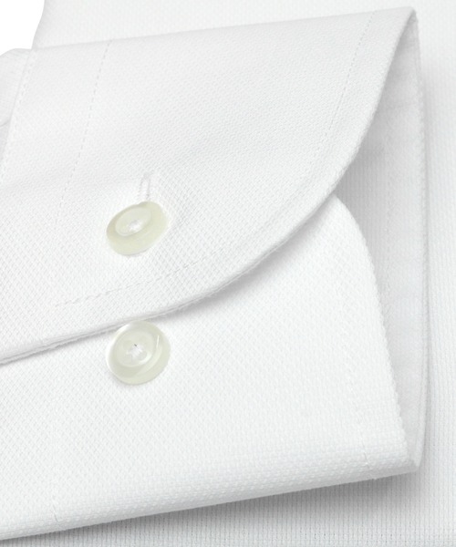TOKYO SHIRTS（トウキョウシャツ）の「透け防止 形態安定ノーアイロン ボタンダウン 長袖ビジネスワイシャツ（ビジネスシャツ・メンズ・ホワイト・首回り37cm-裄丈80cm/首回り43cm-裄丈82cm/首回り39cm-裄丈80cm/首回り41cm-裄丈86cm/首回り43cm-裄丈86cm/首回り42cm-裄丈86cm/首回り39cm-裄丈84cm/首回り42cm-裄丈82cm/首回り41cm-裄丈82cm/首回り37cm-裄丈84cm）」の3枚目の写真