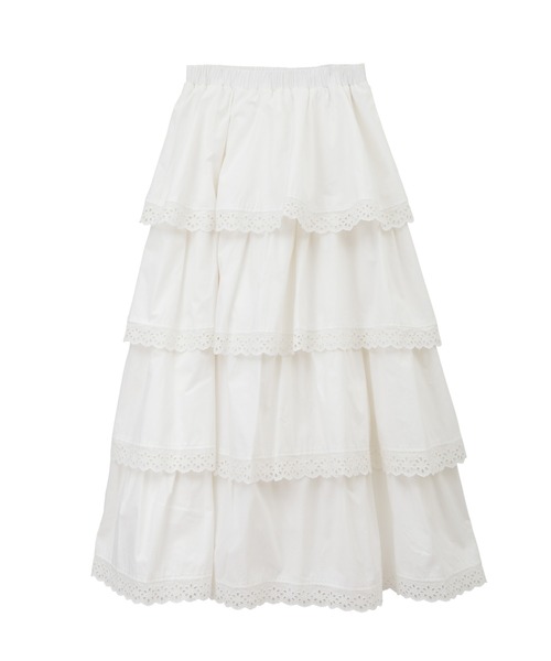 Candy Stripper(キャンディストリッパー)の「LACY TIRED スカート(スカート・レディース・ブラック/オフホワイト・2)」の12枚目の写真