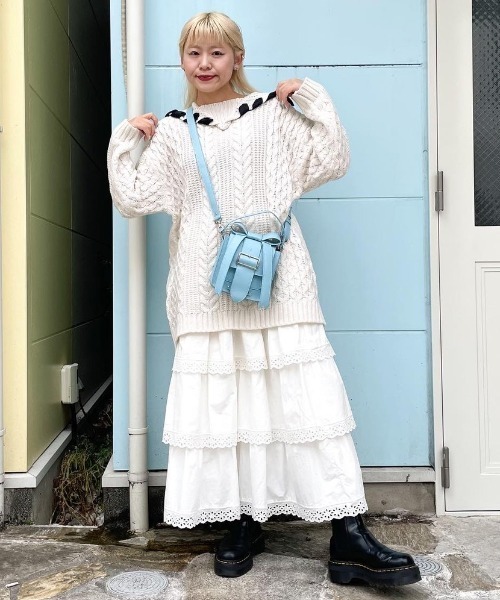 Candy Stripper(キャンディストリッパー)の「LACY TIRED スカート(スカート・レディース・ブラック/オフホワイト・2)」の16枚目の写真