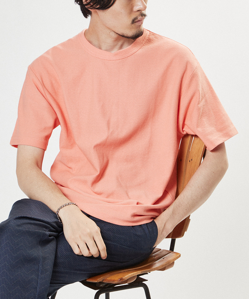 EDIFICE(エディフィス)の「ギザコットン クレープ Tシャツ(Tシャツ/カットソー・メンズ・ブラック/ベージュ/ライトグリーン/サファリグリーン/ホワイト×ホワイト/シャーベット・SMALL/MEDIUM/LARGE)」の6枚目の写真