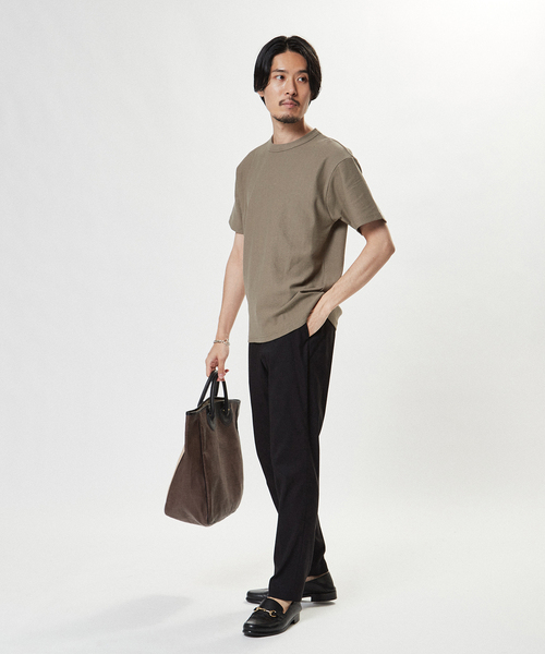 EDIFICE(エディフィス)の「ギザコットン クレープ Tシャツ(Tシャツ/カットソー・メンズ・ブラック/ベージュ/ライトグリーン/サファリグリーン/ホワイト×ホワイト/シャーベット・SMALL/MEDIUM/LARGE)」の7枚目の写真