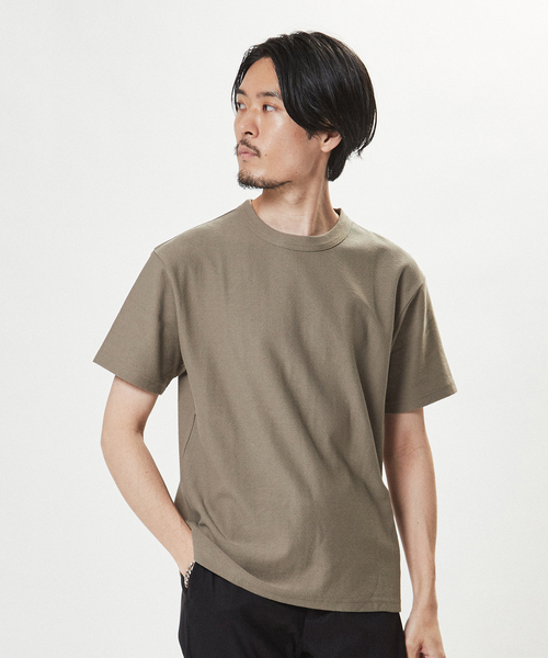 EDIFICE(エディフィス)の「ギザコットン クレープ Tシャツ(Tシャツ/カットソー・メンズ・ブラック/ベージュ/ライトグリーン/サファリグリーン/ホワイト×ホワイト/シャーベット・SMALL/MEDIUM/LARGE)」の8枚目の写真