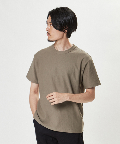 EDIFICE(エディフィス)の「ギザコットン クレープ Tシャツ(Tシャツ/カットソー・メンズ・ブラック/ベージュ/ライトグリーン/サファリグリーン/ホワイト×ホワイト/シャーベット・SMALL/MEDIUM/LARGE)」の9枚目の写真