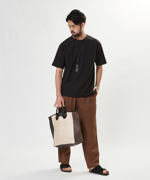 EDIFICE(エディフィス)の「ギザコットン クレープ Tシャツ(Tシャツ/カットソー・メンズ・ブラック/ベージュ/ライトグリーン/サファリグリーン/ホワイト×ホワイト/シャーベット・SMALL/MEDIUM/LARGE)」の11枚目の写真