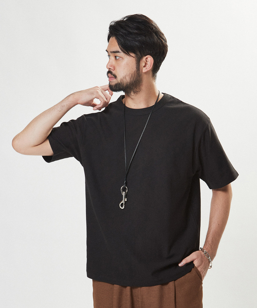 EDIFICE(エディフィス)の「ギザコットン クレープ Tシャツ(Tシャツ/カットソー・メンズ・ブラック/ベージュ/ライトグリーン/サファリグリーン/ホワイト×ホワイト/シャーベット・SMALL/MEDIUM/LARGE)」の12枚目の写真