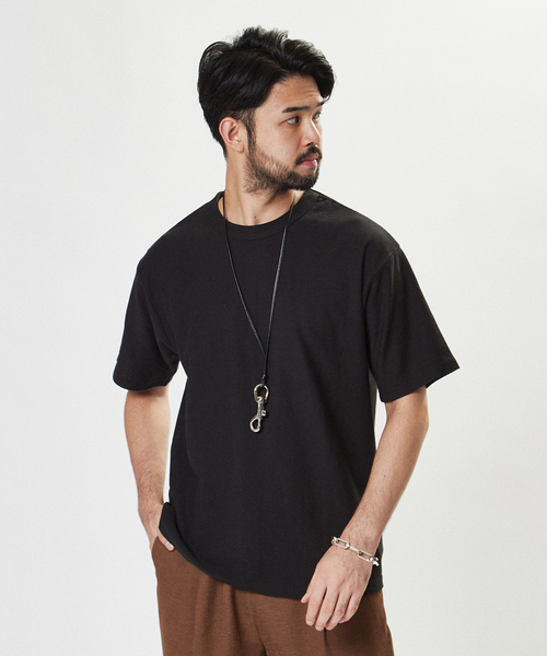 EDIFICE(エディフィス)の「ギザコットン クレープ Tシャツ(Tシャツ/カットソー・メンズ・ブラック/ベージュ/ライトグリーン/サファリグリーン/ホワイト×ホワイト/シャーベット・SMALL/MEDIUM/LARGE)」の13枚目の写真