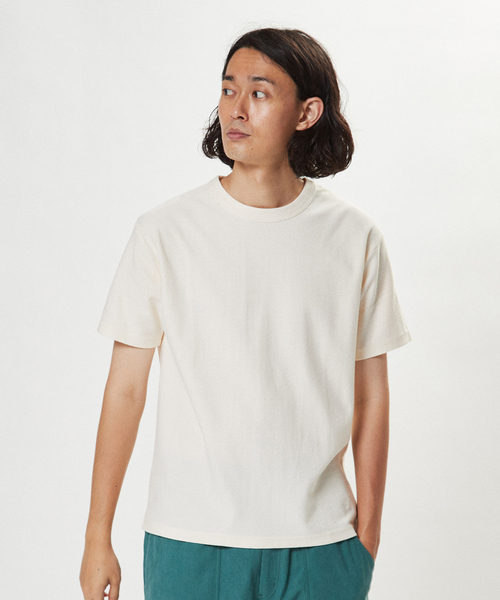 EDIFICE(エディフィス)の「ギザコットン クレープ Tシャツ(Tシャツ/カットソー・メンズ・ブラック/ベージュ/ライトグリーン/サファリグリーン/ホワイト×ホワイト/シャーベット・SMALL/MEDIUM/LARGE)」の15枚目の写真