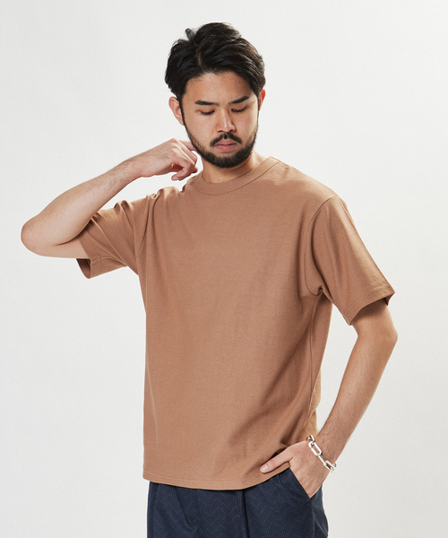 EDIFICE(エディフィス)の「ギザコットン クレープ Tシャツ(Tシャツ/カットソー・メンズ・ブラック/ベージュ/ライトグリーン/サファリグリーン/ホワイト×ホワイト/シャーベット・SMALL/MEDIUM/LARGE)」の18枚目の写真