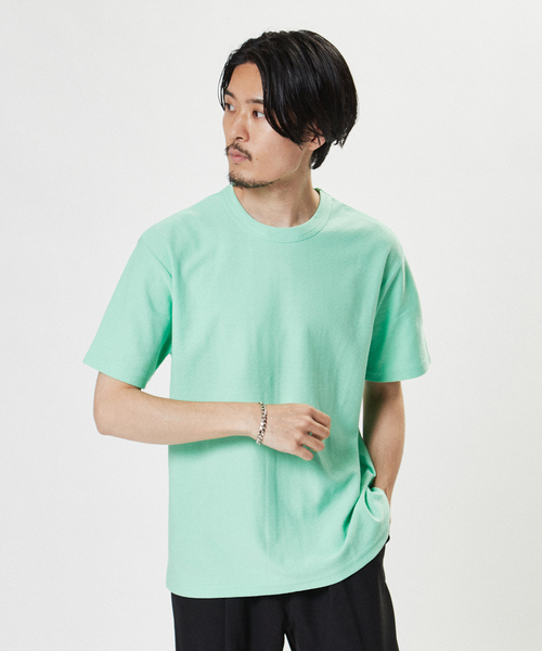 EDIFICE(エディフィス)の「ギザコットン クレープ Tシャツ(Tシャツ/カットソー・メンズ・ブラック/ベージュ/ライトグリーン/サファリグリーン/ホワイト×ホワイト/シャーベット・SMALL/MEDIUM/LARGE)」の22枚目の写真