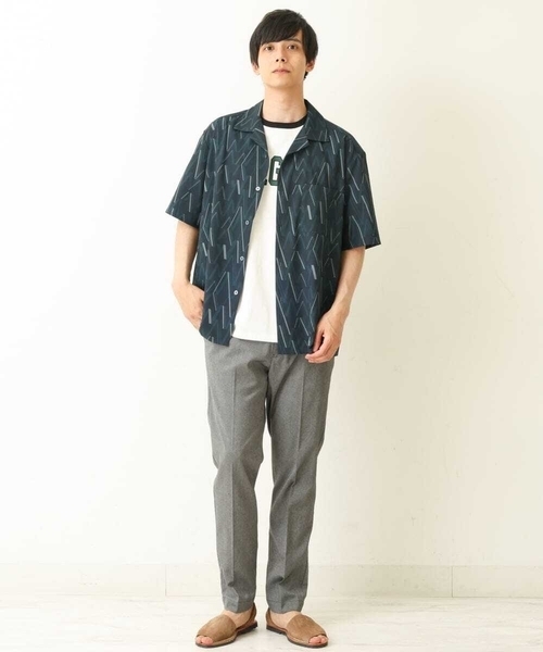 a.v.v（アーヴェヴェ）の「幾何学柄プリントオープンカラーシャツ（シャツ/ブラウス・メンズ・ネイビー/ブラック・46/48/50）」の7枚目の写真