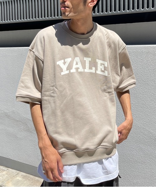 CPCM(シーピーシーエム)の「YALEミニ裏毛半袖スウェット(スウェット・メンズ・チャコールグレー/ベージュ/グレー・MEDIUM/LARGE)」の3枚目の写真