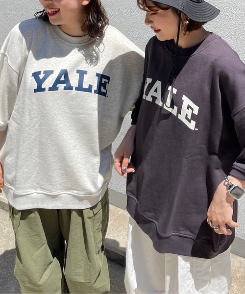 CPCM(シーピーシーエム)の「YALEミニ裏毛半袖スウェット(スウェット・メンズ・チャコールグレー/ベージュ/グレー・MEDIUM/LARGE)」の1枚目の写真