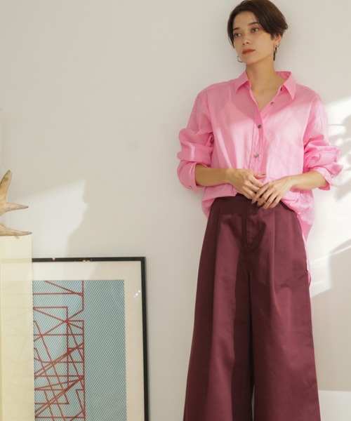 ROSE BUD(ローズバッド)の「オーバーサイズカラーシャツ(シャツ/ブラウス・レディース・ホワイト/ブラック/ピンク/グリーン・FREE)」の15枚目の写真