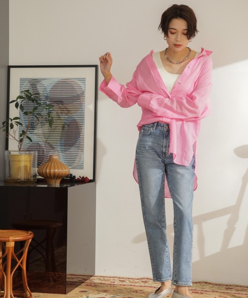 ROSE BUD(ローズバッド)の「オーバーサイズカラーシャツ(シャツ/ブラウス・レディース・ホワイト/ブラック/ピンク/グリーン・FREE)」の13枚目の写真