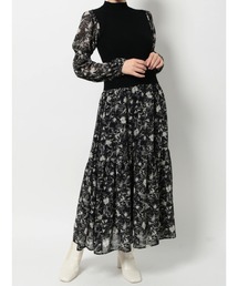 MERCURYDUO | フラワードッキングティアードニットワンピース(ワンピース)