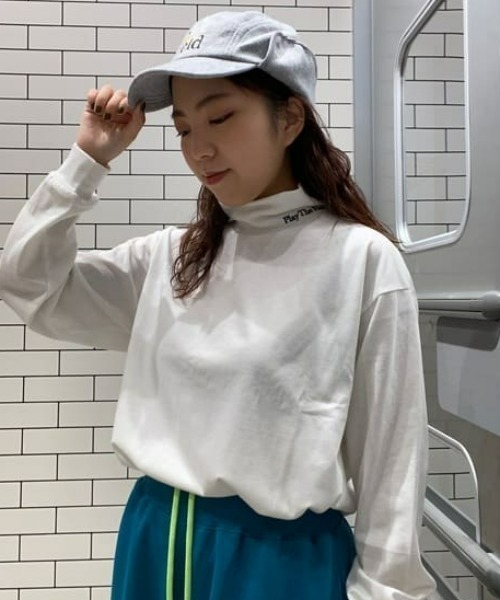 RODEO CROWNS WIDE BOWL(ロデオクラウンズワイドボウル)の「Field mocneck L/T(Tシャツ/カットソー・レディース・オフホワイト/ネイビー/ライトイエロー・FREE)」の2枚目の写真