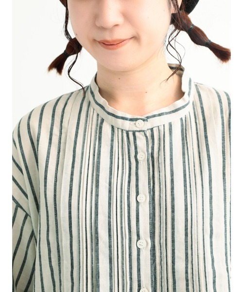 Samansa Mos2（サマンサ モスモス）の「コットンリネンシャツチュニック（シャツ/ブラウス・レディース・ベージュ/ブラウン/グリーン/チャコール・ﾌﾘ-）」の20枚目の写真