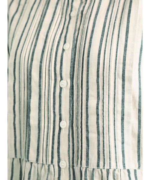 Samansa Mos2（サマンサ モスモス）の「コットンリネンシャツチュニック（シャツ/ブラウス・レディース・ベージュ/ブラウン/グリーン/チャコール・ﾌﾘ-）」の6枚目の写真