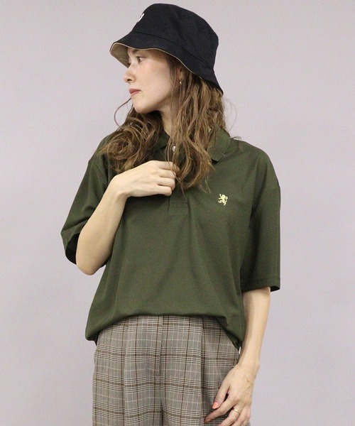 GIORDANO（ジョルダーノ）の「[GIORDANO] スモールライオン刺繍UVカットDRY鹿子ポロシャツ（ポロシャツ・レディース・ホワイト/ブラック/ダークグリーン/ライトピンク・MEDIUM/LARGE/X-LARGE）」の4枚目の写真