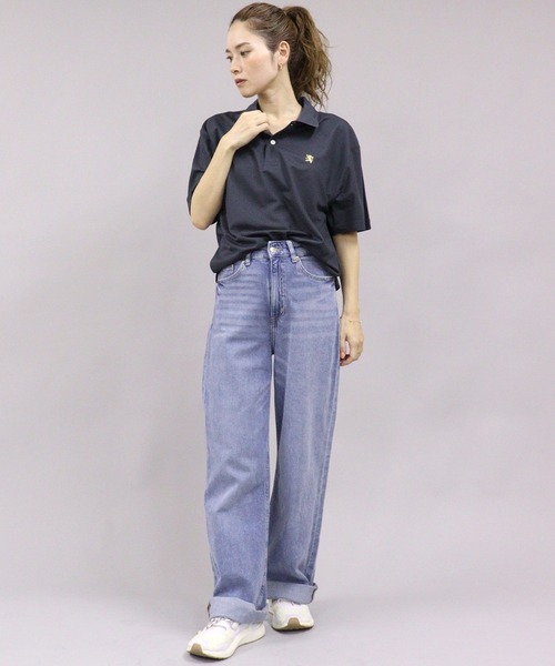 GIORDANO（ジョルダーノ）の「[GIORDANO] スモールライオン刺繍UVカットDRY鹿子ポロシャツ（ポロシャツ・レディース・ホワイト/ブラック/ダークグリーン/ライトピンク・MEDIUM/LARGE/X-LARGE）」の6枚目の写真