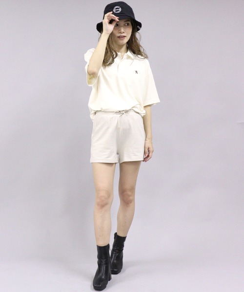 GIORDANO（ジョルダーノ）の「[GIORDANO] スモールライオン刺繍UVカットDRY鹿子ポロシャツ（ポロシャツ・レディース・ホワイト/ブラック/ダークグリーン/ライトピンク・MEDIUM/LARGE/X-LARGE）」の5枚目の写真