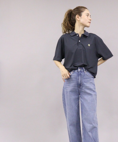 GIORDANO（ジョルダーノ）の「[GIORDANO] スモールライオン刺繍UVカットDRY鹿子ポロシャツ（ポロシャツ・レディース・ホワイト/ブラック/ダークグリーン/ライトピンク・MEDIUM/LARGE/X-LARGE）」の10枚目の写真