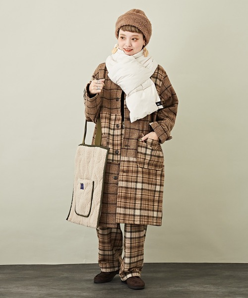 CUBE SUGAR（キューブシュガー）の「チェックタックパンツ（その他パンツ・レディース・ベージュ/グリーン/サックスブルー・M）」の10枚目の写真