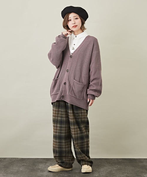 CUBE SUGAR（キューブシュガー）の「チェックタックパンツ（その他パンツ・レディース・ベージュ/グリーン/サックスブルー・M）」の16枚目の写真