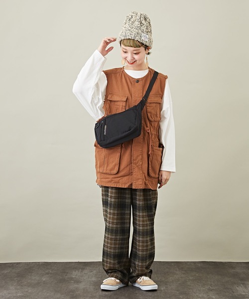 CUBE SUGAR（キューブシュガー）の「チェックタックパンツ（その他パンツ・レディース・ベージュ/グリーン/サックスブルー・M）」の20枚目の写真