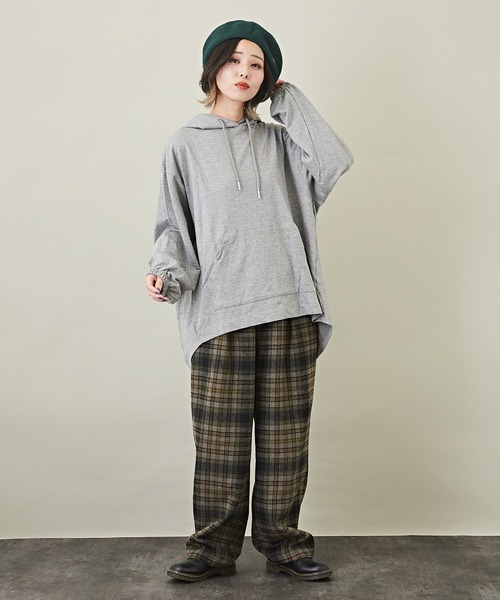 CUBE SUGAR（キューブシュガー）の「チェックタックパンツ（その他パンツ・レディース・ベージュ/グリーン/サックスブルー・M）」の21枚目の写真