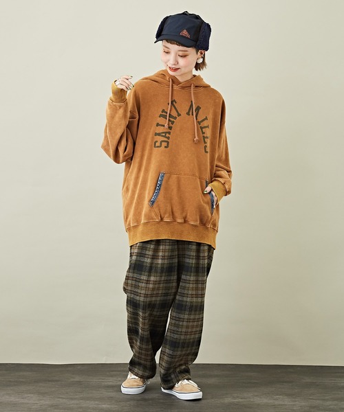 CUBE SUGAR（キューブシュガー）の「チェックタックパンツ（その他パンツ・レディース・ベージュ/グリーン/サックスブルー・M）」の22枚目の写真