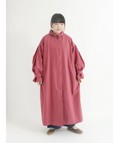 Samansa Mos2（サマンサ モスモス）の「ステンカラータック袖コート（ステンカラーコート・レディース・ベージュ/ネイビー/カーキ/ピンク・ﾌﾘ-）」の15枚目の写真