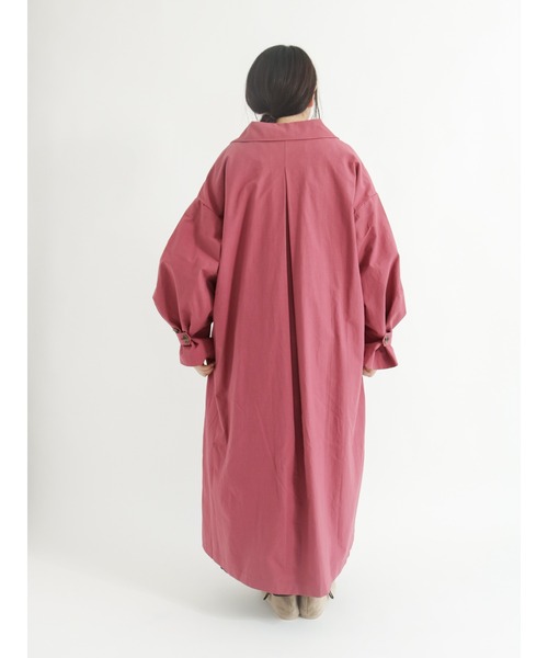 Samansa Mos2（サマンサ モスモス）の「ステンカラータック袖コート（ステンカラーコート・レディース・ベージュ/ネイビー/カーキ/ピンク・ﾌﾘ-）」の20枚目の写真