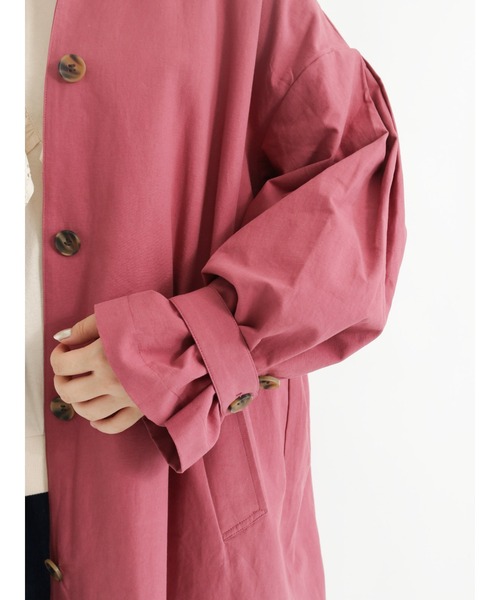 Samansa Mos2（サマンサ モスモス）の「ステンカラータック袖コート（ステンカラーコート・レディース・ベージュ/ネイビー/カーキ/ピンク・ﾌﾘ-）」の16枚目の写真