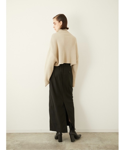 LA PEAU DE GEM（ラポドゥジェム）の「【LA PEAU DE GEM】ハイウエストラップスカート（スカート・レディース・ブラック/ネイビー・36/38）」の5枚目の写真