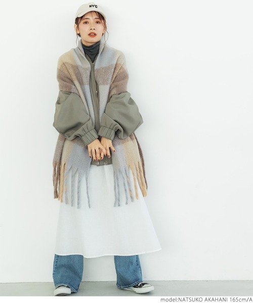 coca(coca)(コカ)の「ふわふわ起毛チェックマフラー(マフラー・レディース・B/A・ONE SIZE)」の3枚目の写真