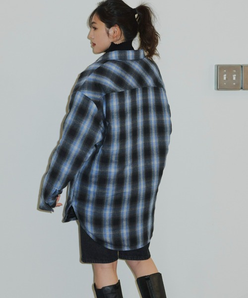 Auntie Rosa Holiday（アンティローザホリデー）の「オンブレチェック中綿ジャケット（その他アウター・レディース・ブラック/ブルー・FREE）」の22枚目の写真