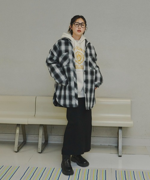 Auntie Rosa Holiday（アンティローザホリデー）の「オンブレチェック中綿ジャケット（その他アウター・レディース・ブラック/ブルー・FREE）」の12枚目の写真