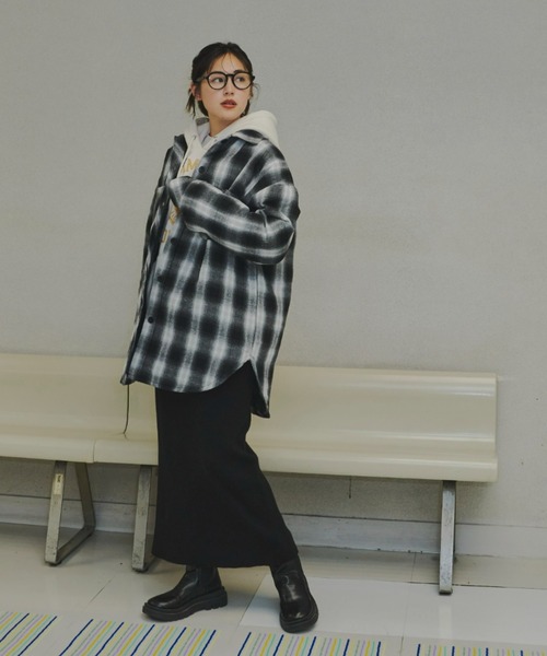 Auntie Rosa Holiday（アンティローザホリデー）の「オンブレチェック中綿ジャケット（その他アウター・レディース・ブラック/ブルー・FREE）」の14枚目の写真