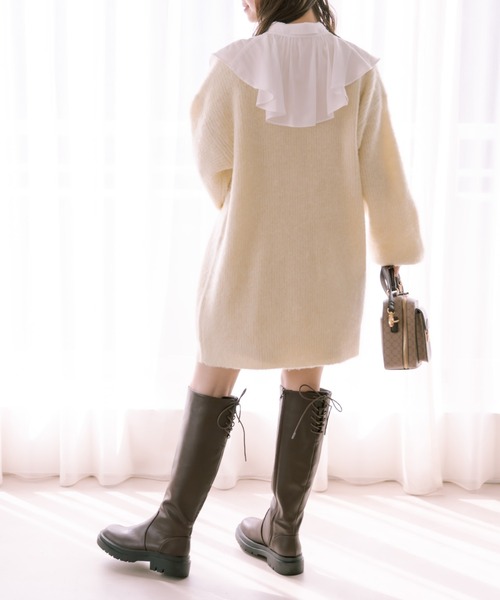 OLIVE des OLIVE（オリーブデオリーブ）の「ふわふわロングカーディガン（カーディガン/ボレロ・レディース・ベージュ/ラベンダー/ホワイト/ブルー・FREE）」の14枚目の写真