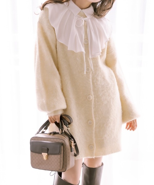 OLIVE des OLIVE（オリーブデオリーブ）の「ふわふわロングカーディガン（カーディガン/ボレロ・レディース・ベージュ/ラベンダー/ホワイト/ブルー・FREE）」の15枚目の写真