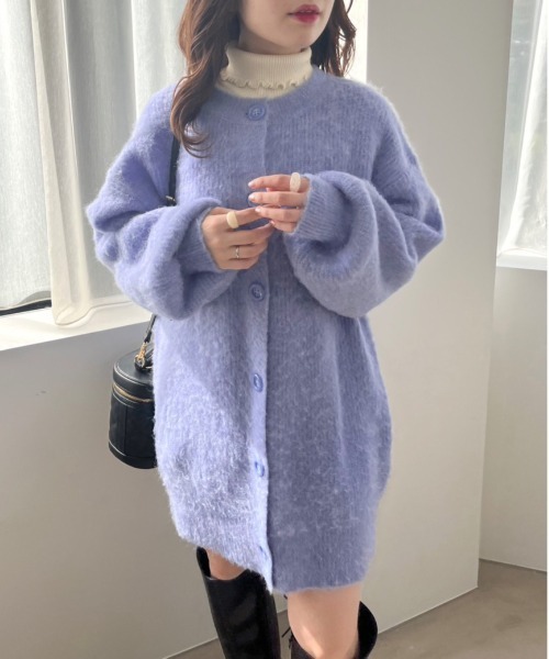 OLIVE des OLIVE（オリーブデオリーブ）の「ふわふわロングカーディガン（カーディガン/ボレロ・レディース・ベージュ/ラベンダー/ホワイト/ブルー・FREE）」の21枚目の写真