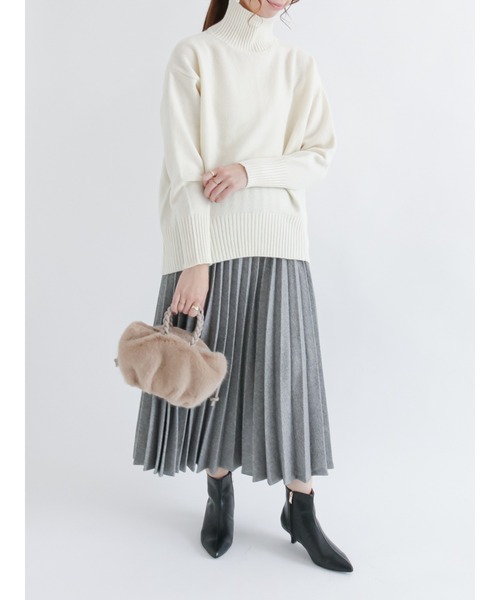 Te chichi(テチチ)の「ウーリッシュプリーツスカート(スカート・レディース・ブラック/グレー/ブラウン・フリ-)」の7枚目の写真