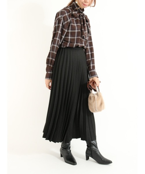 Te chichi(テチチ)の「ウーリッシュプリーツスカート(スカート・レディース・ブラック/グレー/ブラウン・フリ-)」の8枚目の写真