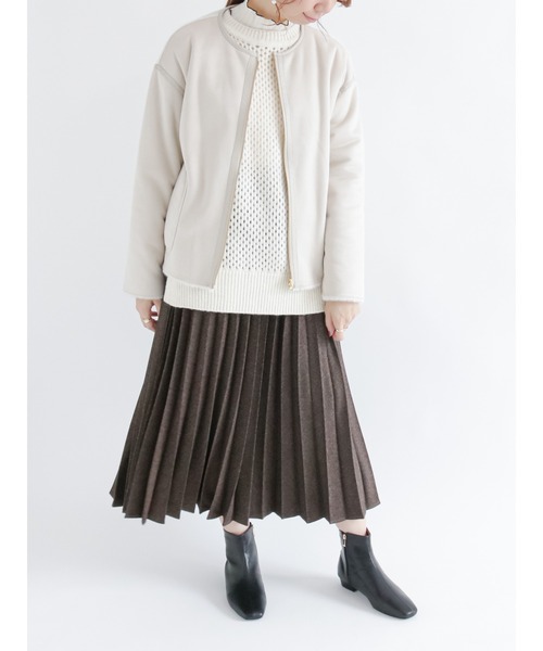 Te chichi(テチチ)の「ウーリッシュプリーツスカート(スカート・レディース・ブラック/グレー/ブラウン・フリ-)」の9枚目の写真