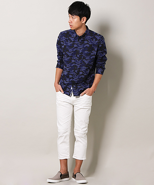 MEN'S MELROSE（メンズメルローズ）の「ストレッチデニム５ポケットクロップドパンツ（その他パンツ・メンズ・その他2/ライトインディゴブルー/ホワイト/ブラック・LARGE/MEDIUM/SMALL）」の9枚目の写真